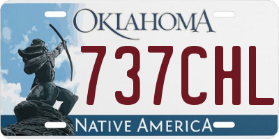 OK license plate 737CHL