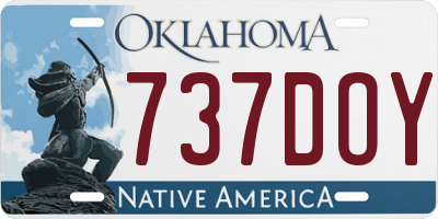 OK license plate 737DOY
