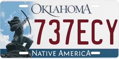 OK license plate 737ECY