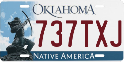 OK license plate 737TXJ
