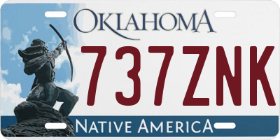 OK license plate 737ZNK
