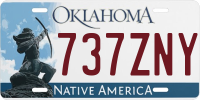 OK license plate 737ZNY