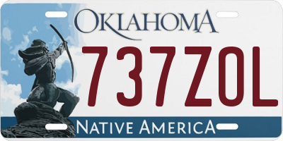 OK license plate 737ZOL