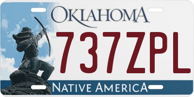 OK license plate 737ZPL