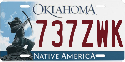 OK license plate 737ZWK