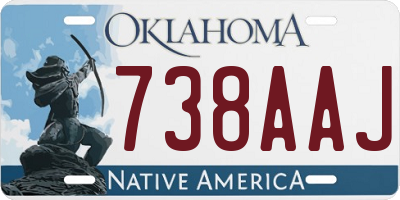 OK license plate 738AAJ