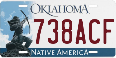 OK license plate 738ACF