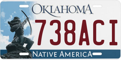 OK license plate 738ACI