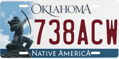OK license plate 738ACW