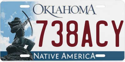 OK license plate 738ACY