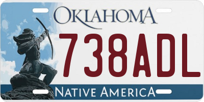 OK license plate 738ADL