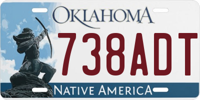 OK license plate 738ADT