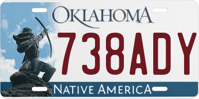 OK license plate 738ADY