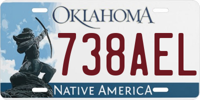 OK license plate 738AEL