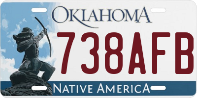 OK license plate 738AFB