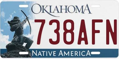 OK license plate 738AFN