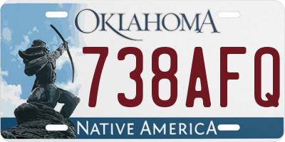 OK license plate 738AFQ