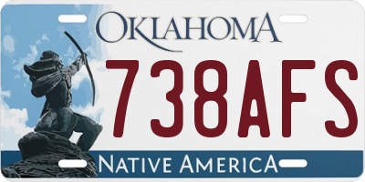 OK license plate 738AFS