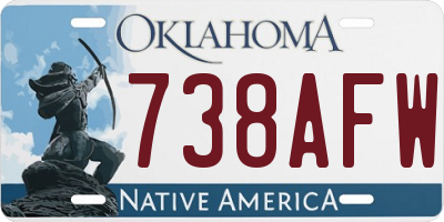 OK license plate 738AFW