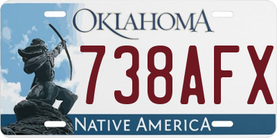 OK license plate 738AFX