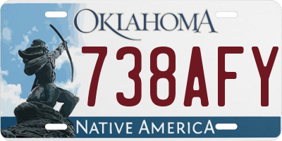 OK license plate 738AFY