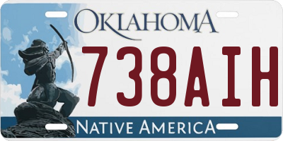 OK license plate 738AIH