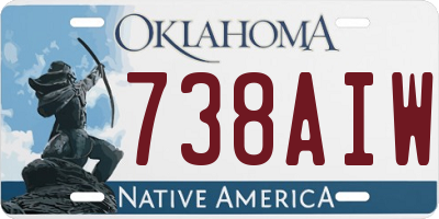 OK license plate 738AIW