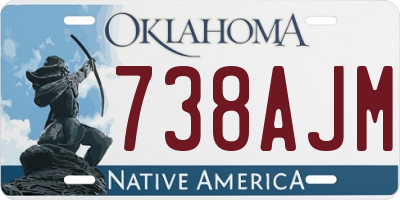 OK license plate 738AJM