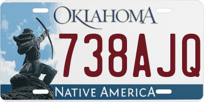 OK license plate 738AJQ