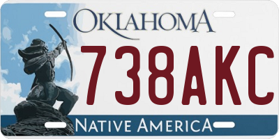 OK license plate 738AKC