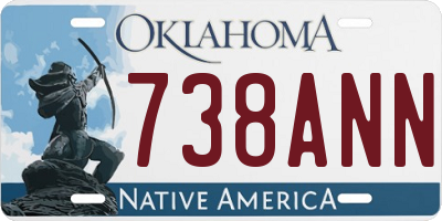 OK license plate 738ANN
