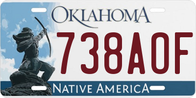OK license plate 738AOF