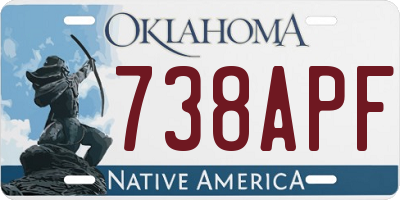 OK license plate 738APF