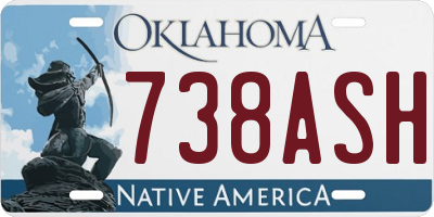 OK license plate 738ASH