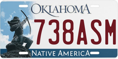 OK license plate 738ASM