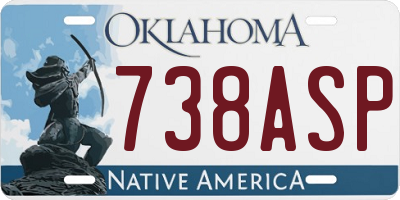 OK license plate 738ASP