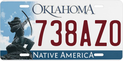 OK license plate 738AZO