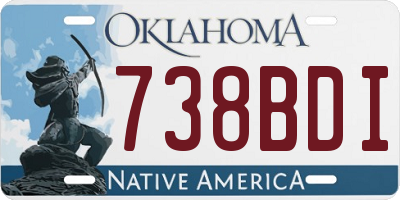 OK license plate 738BDI