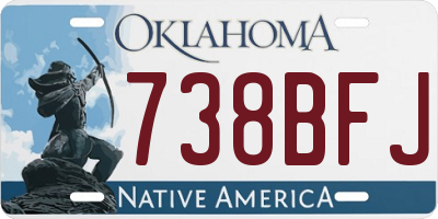 OK license plate 738BFJ