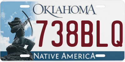 OK license plate 738BLQ