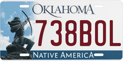 OK license plate 738BOL