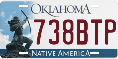OK license plate 738BTP