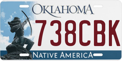 OK license plate 738CBK
