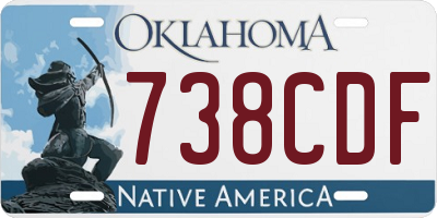 OK license plate 738CDF