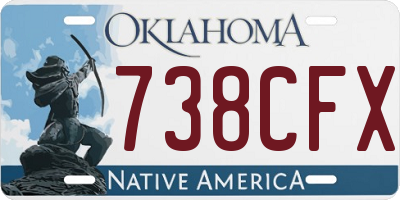 OK license plate 738CFX