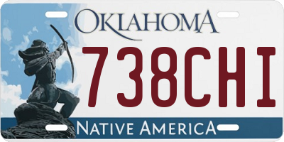 OK license plate 738CHI