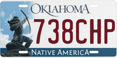 OK license plate 738CHP