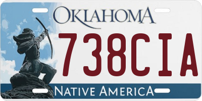 OK license plate 738CIA