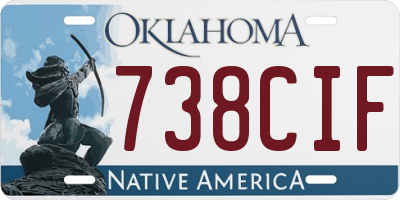 OK license plate 738CIF