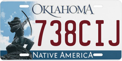OK license plate 738CIJ